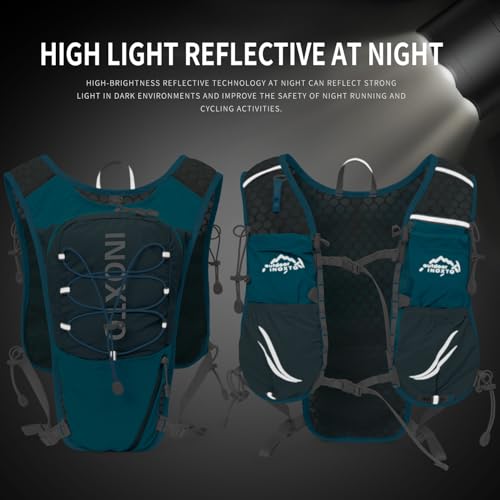 IX INOXTO Running Hydration Vest for Women Men with 500ML Soft Flask - color: blue with 500ml