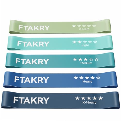Resistance Bands for Working Out, Exercise Bands with 5 Resistance Levels, Natural Latex Resistance Bands Designed for Home Fitness, Strength Training and Flexibility Exercises - color: Blue