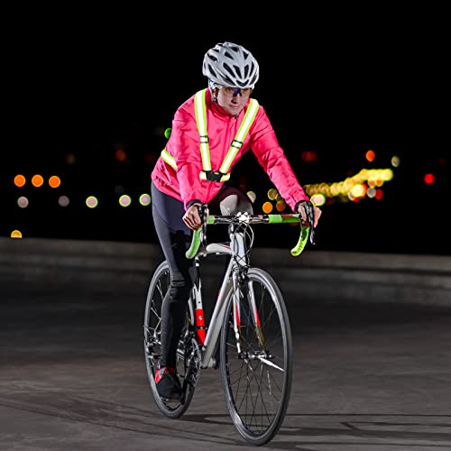 Reflective Vest Running Gear High Visibility Safety Vest Strap for Night - color: Black