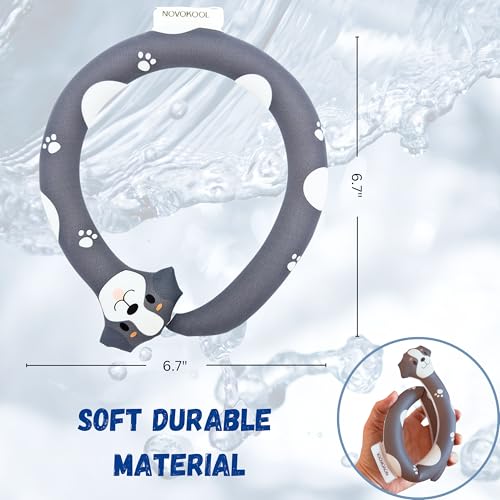 2 Pack Neck Cooling Tube with Insulated Bag - Reusable Ice Ring Neck Cooler Indoor Outdoor - Wearable Cooling Wrap - Relief for Summer and Hot Flashes - Ice Ring Freezes Under 64℉(2Dog) - color: 2 Pack Dog