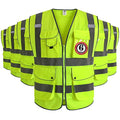 JKSafety 6 Pack Safety Vest for Men Women Reflective JK155 Yellow M - color: 155-yellow, size: Medium