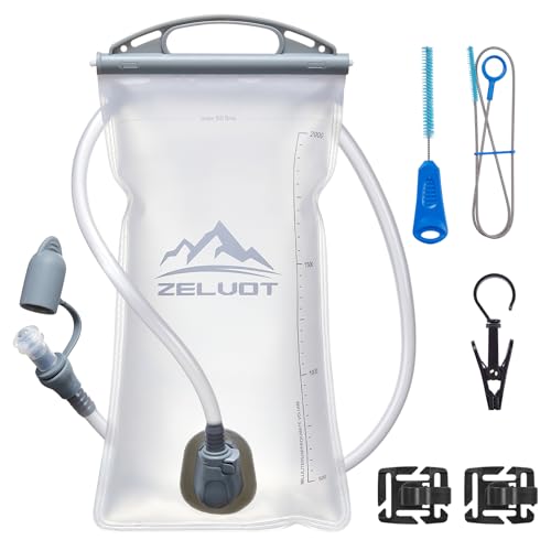 Zelvot 2L-3L Hydration Bladder Kit, 6 in1 Water Bladder with Cleaning Kit - color: White, size: 2L + Cleaning Kit