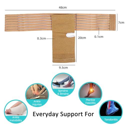 Ankle Support Brace for Women & Men, 1 Pair Ankle Compression Sleeve Adjustable Ankle Wrap, Breathable Foot Brace for Relief Sprained Ankle, Achilles Tendon, Injured Foot, Recovery, Sport, Running