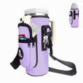 Sports rabbit Universal Water Bottle Holder with Strap & Phone Pocket - color: Purple, size: 30OZ