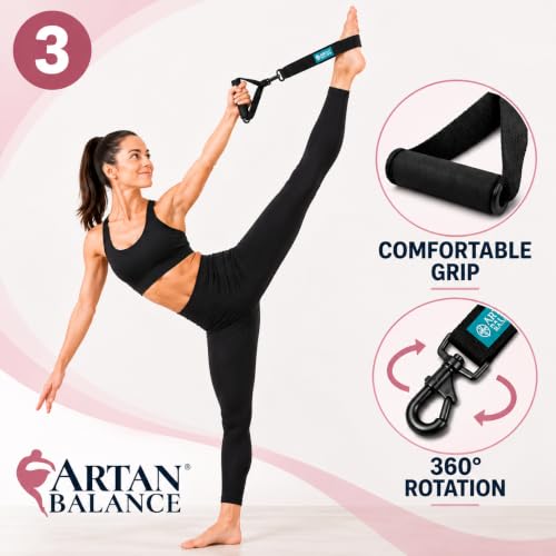 Artan Balance Stretching Straps for Flexibility, Balance, and Leg Stretching – Multiple Styles for Yoga, Ballet, Dance, Gymnastics & Physical Therapy - size: 7 Loops
