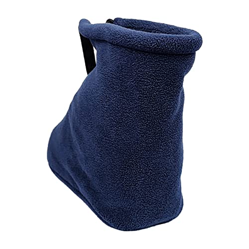 Winter Warm Cast Sock, Thick Fleece Foot Cast Cover - Below the Knee Toe Boot Cover, Protective and Washable Sleeve Wrap, Foot Warmer, Navy Blue - size: S