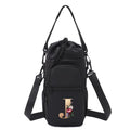 Initail Water Bottle Holder with Strap, Adjustable Multi-Function Water Bottle Bag for 32oz/40oz, Lightweight Shoulder Carrier for Hiking, Travel, Sports, and the Gym - color: BK-J