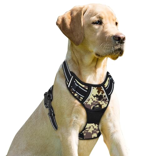 BARKBAY Dog Harness No Pull for Small Sized Dog Front Back Clips,Dog Vest - color: Desert Camo, size: X-Small(Chest:15.5-19.5”)