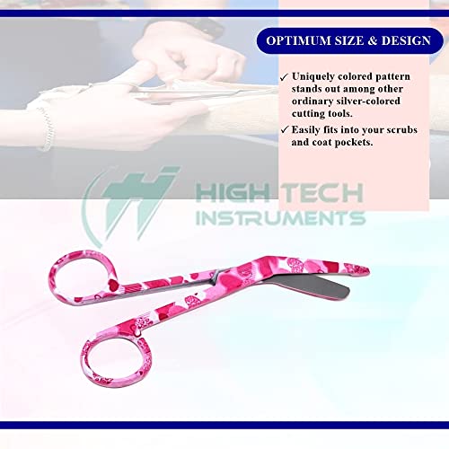 Set of 6 Bandage Scissors 5.5" Long, Nurse Vet Tech Gift - Made of Stainless Steel with Assorted Patterns, First Aid, Used For Cutting Gauze, Tape, Clothing Bandages, Vet Wrap Adhesive Removal - style: Set 3