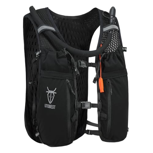 UTOBEST Running Vest Lightweight Hydration Pack 10L UTR110 - color: Black (with 2L Bladder), size: SM (Chest Size:30-35inch)