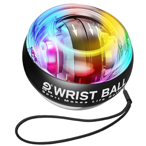 JIN BD Auto Start Wrist Ball，Gyro Ball Trainer，Wrist Exerciser，Gyroscopic - color: Black