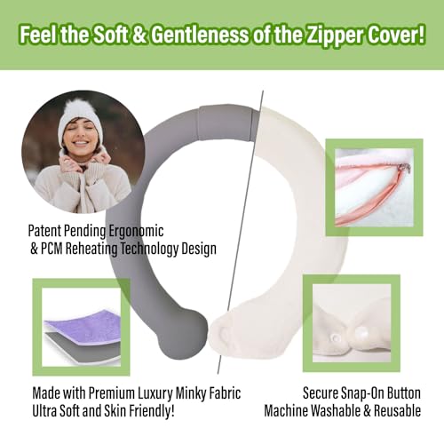 KN Flax Neck Heating Pad Ring Portable Microwavable Neck Heating Pad for Pain Relief, Cordless Heated Wrap, Light Moist Heating Pad, Heating Pad for Cramps & Sore Muscles