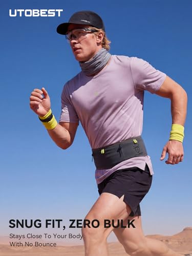 UTOBEST Running Belt for Men & Women, No Bounce Running Waist Pack, B7 Pro - color: Grey, size: S(29.1-30.7")