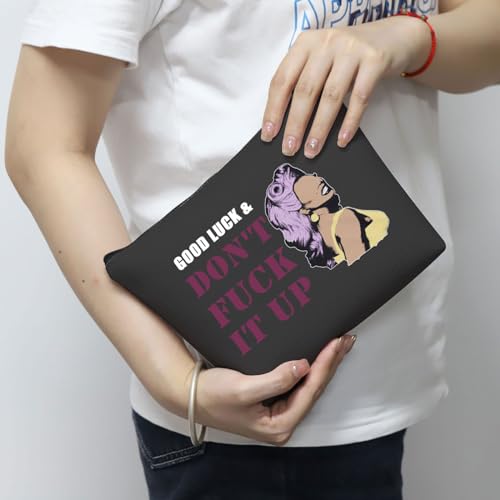 MNIGIU RP Fan Gift Drag Race Cosmetic Bag Good Luck & Don't Fck It up Makeup Zipper Pouch for Drag Queen Fans (Good Black Bag)