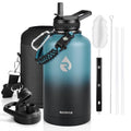 RAYMYLO Insulated Water Bottle 64 oz, Triple Wall Vacuum Stainless Steel - color: Indigo/Black, size: 64 Ounces
