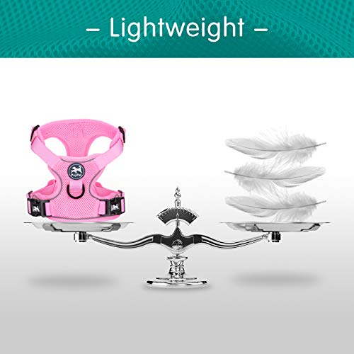 PoyPet Mesh Dog Harness, Reflective Breathable Puppy Vest for Small Dogs - color: Light Pink, size: S