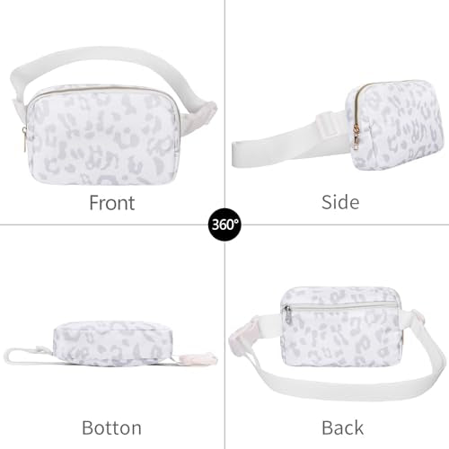 Waist Belt Bag Fashion Fanny Women and Men Gift Waist Pack With Adjustable Strap For Travel Running Hiking Walking Leopard White - color: Leopard White Fanny Pack