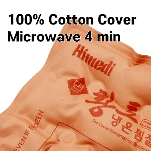 Korea Himedi Premium Reusable Redclay Square Pack Warmer Heater Microwave Heating Pad Hot & Cold Therapy Pack with Natural Clay Body Relief - Shoulder, Ankles, Back and Knee Pain 100% Cotton Cover