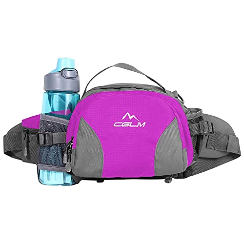 Hiking Fanny Pack Waist Bag with Water Bottle Holder for Men Women Outdoors Walking Running Lumbar Pack Fit iPhone iPod Samsung Phones (Purple004) - color: Purple03