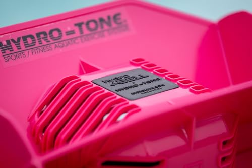 Aquastrength Hydro-Tone Total Body Pool Exercise System, Isokinetic Functional Water Weights, Bells 12" x 7.5", Fins 6.5" x 2.5", Quick Start Guide Included - color: Pink
