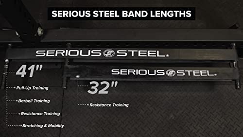 Serious Steel Fitness 32" Resistance Training Bands (Portable Exercise Band System Training Bands- Great for Individuals Under 5'10") - color: #5 Black (60-150 lbs.)