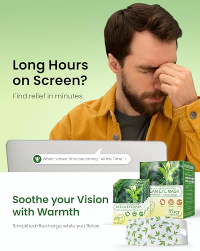 16 Packs Steam Eye Masks for Dry Eyes, Self Heating Warm Compress Green Tea - color: Green Tea