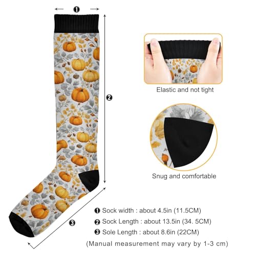 Wusikd Milk Cow Compression Socks for Women and Men Circulation Flowers Long Socks for Athletic Running 2 - color: Autumn Pumpkins