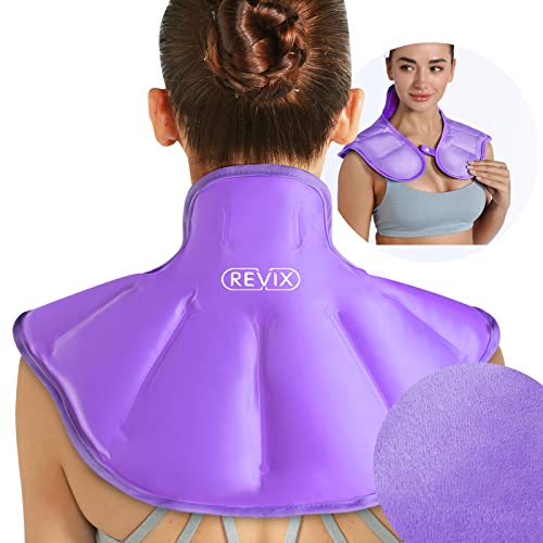 REVIX Shoulder Ice Pack Reusable, Hot Cold Gel Pack for Neck and Shoulder - style: Neck & Shoulder Purple