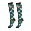 Patterned Knee High Socks for Women Men Athletic Running Travel Work - color: Playful Otter