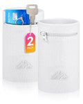 NEWZILL Wrist Wallet Wristband with Zipper for Men & Women, Cotton - color: White, size: Large