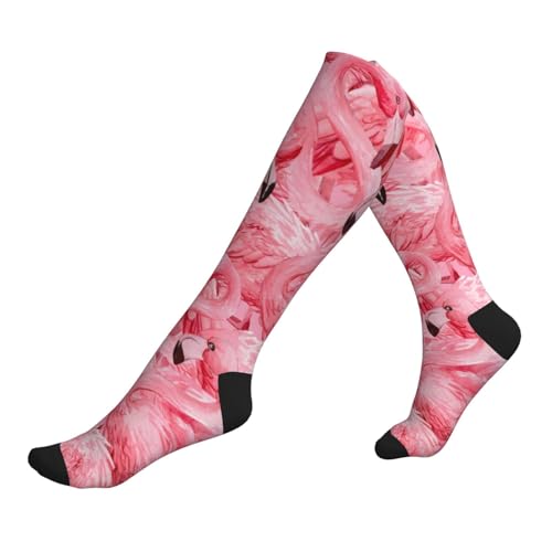 Compression Socks Women And Men For Nurses Travel Pregnancy Recovery Running Athletic - color: Hot Pink Flamingo