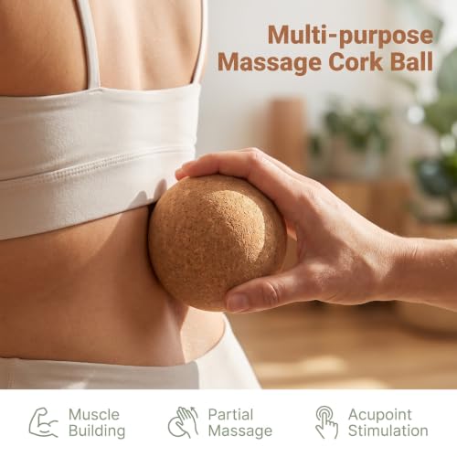 2Pcs Cork Massage Ball Natural Trigger Point Myofascial Release Ball