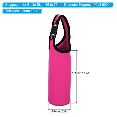 PATIKIL Water Bottle Sling Bag, Neoprene Portable Insulated Bottle Holder Carrier with Removable Adjustable Shoulder Straps - color: Rose Red