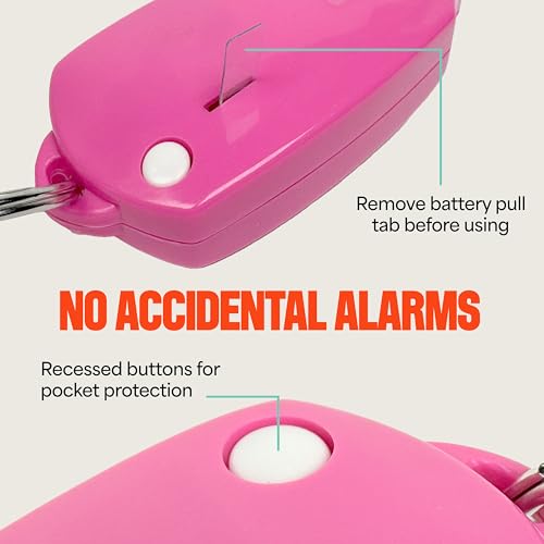 Mace Personal Safety Alarm - Loud 130db Siren, Built in Emergency Whistle, Easy On/Off Push Button Activation, Batteries Included, Personal Alarm for Women & Men - Neon Pink - color: Neon Pink (Alarm Only)