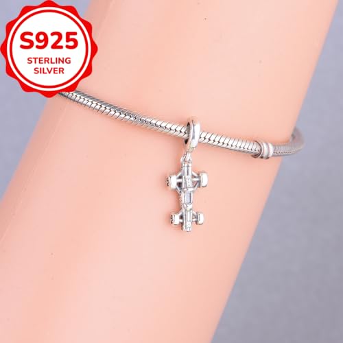 F1&Famous Race Racetrack Charm for Bracelet Necklaces, S925 Sterling Silver Charms, UK Brazil Spain Race Track Charms Jewelry Racing Souvenirs Gift - color: Car Racing Q3675