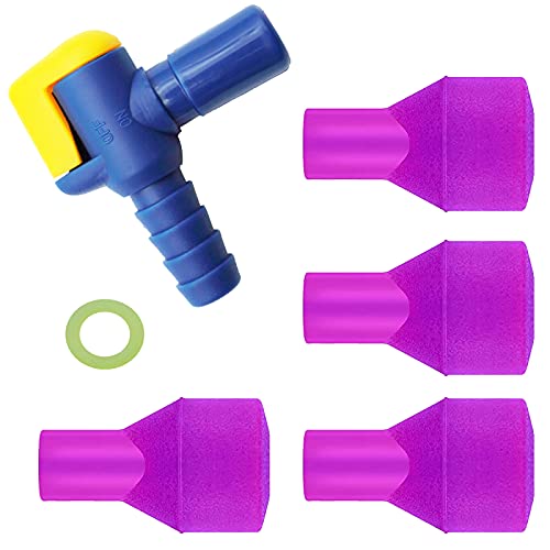 Bite Valve Replacement Mouthpiece Fit for Hydration Pack Bladder Water Backpack and Most Brands(4-Pack), with Shutoff Valve and Tube O-Ring - color: Rose Red