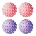 Spiky Massage Balls for Feet,4 Pcs 1.9'' Hard Lacrosse Ball Deep Tissue Recovery Tool,Trigger Point Ball for Myofascial Release & Trigger Point Therapy (Pink) - color: Pink