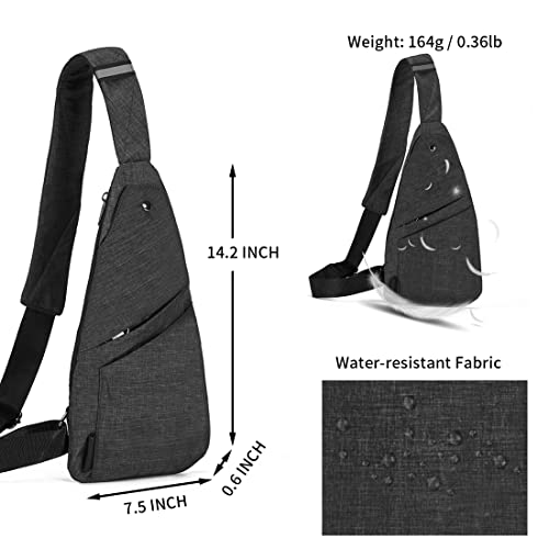 Seoky Rop Sling Bag Slim Personal Purse Pocket Small Crossbody Chest Bag - color: Dark Grey-1, size: Small