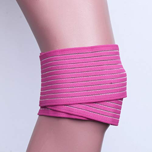 Wrist Brace Elastic Wrap Brace Sleeve Support 120cm Ankle Wrist Knee Calf Thigh Wraps Strap for Sports Gym Weightlifting Fitness Running Wrist Wraps - color: Pink