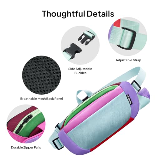 TOPEAST Waist Pack Large Capacity Fanny Pack with Water Bottle Pocket - color: Multicolor