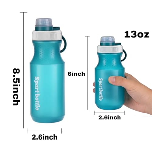 2 PCS Set Plastic Water Bottles, Sports Water Bottles with Leak-Proof Lid, Lightweight Reusable Water Bottles for Running,Gym, School, Travel, Leak Proof, BPA Free (Grey(13oz+20oz) - color: Grey(13oz+20oz）