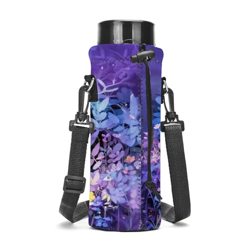 Neoprene Water Bottle Carrier Bag with Adjustable Strap, Insulated Bottle Holder for 24oz Bottles, Lightweight & Washable Bottle Sling for Walking, Hiking, Gym - color: XM-SHT-003