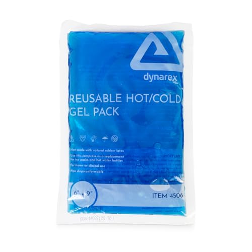 Dynarex Reusable Hot and Cold Gel Packs - 6" x 9" - Multi Purpose Compress for Injuries - Easy to Microwave or Freeze - First Aid, Sports, Home Use - 1 Count
