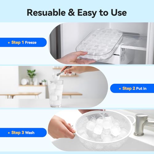 360Pcs Reusable Ice Cubes for Drinks, Refreezable Plastic Ice Cubes - color: White