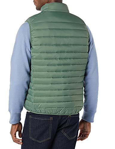 Amazon Essentials Men's Lightweight Water-Resistant Packable Puffer Vest - color: Green, size: Large