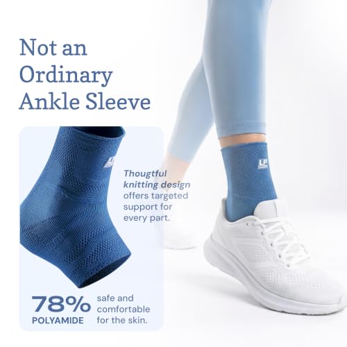 LP 116XT Target Compression Ankle Brace Sleeve for Men & Women - color: Dark Blue, size: Small