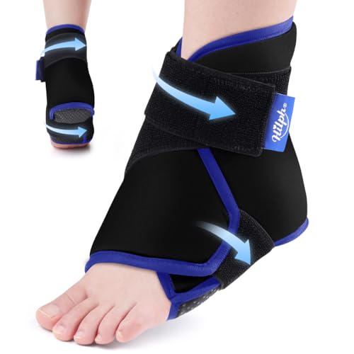 Hilph Ankle Heel Ice Pack Wrap for Swelling, Achilles Tendonitis, Sprain - style: B-Black(1 Pack)