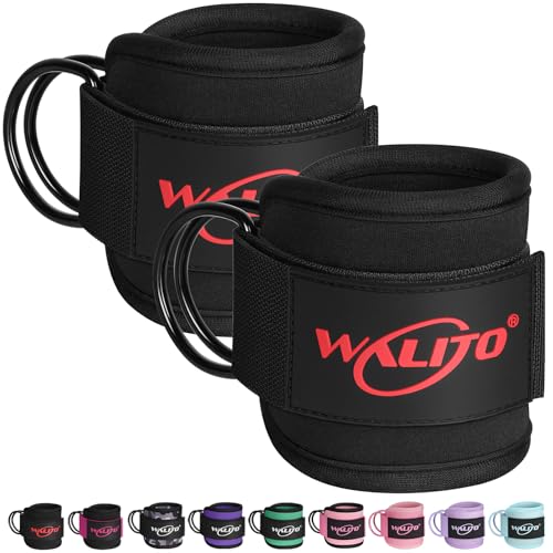 Ankle Straps for Cable Machines, Leg Straps for Glute Kick Back Accessories - color: Black