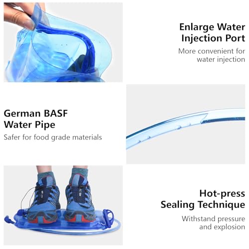 JEELAD TPU Hydration Bladder Water Bladder Ultra-Durable Water Storage Bladder for Hydration Backpacks Outdoor Hiking Running Cycling Camping Climbing - size: 01 - 3L - TPU Water Bladder