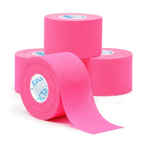 OK TAPE Athletic Sports Tape 4 Packs 32.8ft Per Roll Pink Strong Adhesion - color: Pink, size: 1.5" x 11yards - 4 Rolls